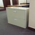 Beige 2 Drawer Lateral File Cabinet, Locking